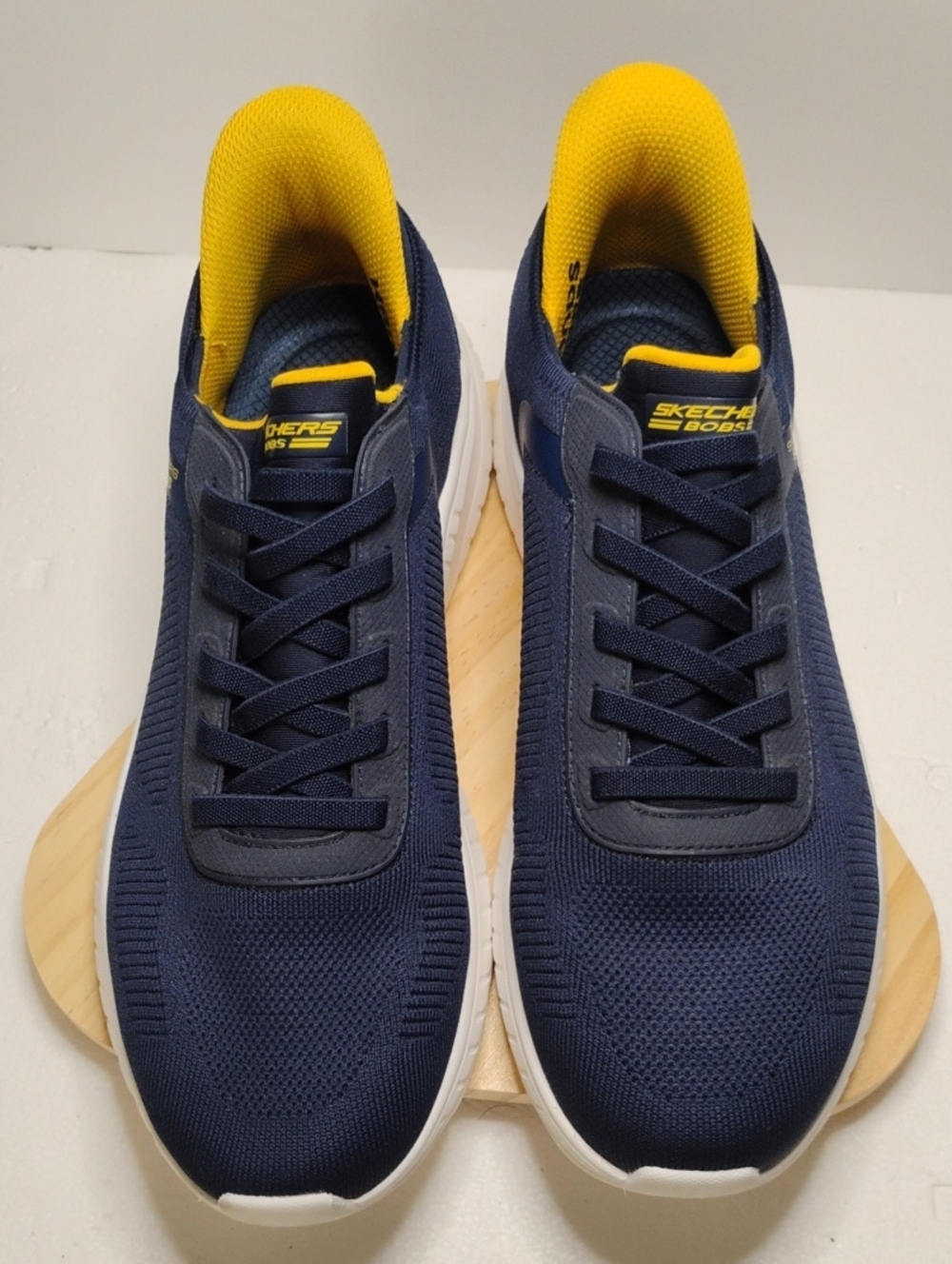 Skechers Men's Navy with Yellow Liner Athletic Sneakers